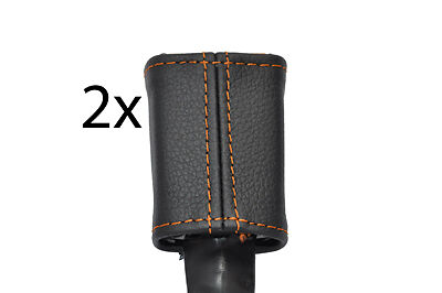 orange stitch FITS FORD FIESTA MK7 2008+ 2X FRONT SEAT BELT STALK LEATHER COVERS