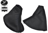 BLACK STITCH FOR HYUNDAI COUPE 1999-2001 GEAR HANDBRAKE GAITER REAL LEATHER