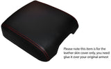 RED STITCHING LEATHER ARMREST SKIN COVER FITS MITSUBISHI SHOGUN 2007-2012