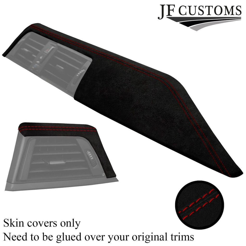 DARK RED STITCH SUEDE 2X FRONT DASH TRIM COVERS FITS BMW F30 F31 11-18