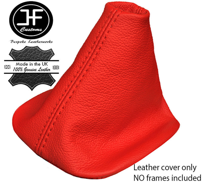 RED GENUINE LEATHER MANUAL GEAR GAITER FITS PEUGEOT 407 2004-2010 CUSTOM NEW