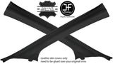 BLACK STITCH 2X A PILLAR REAL LEATHER COVERS FITS HONDA CIVIC MK9 2012-2018