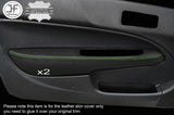 GREEN STITCH 2X DOOR ARMREST LEATHER COVERS FITS HONDA CIVIC EK3 EK4 EJ9 96-00