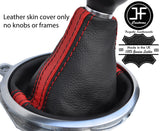 RED BLACK TOP GRAIN REAL LEATHER MANUAL GEAR GAITER FOR AUDI TT MK2 2006-2014