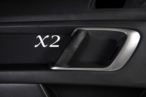 BLACK STITCHING FITS SUBARU LEGACY 03-09 2X FRONT DOOR HANDLE LEATHER COVERS