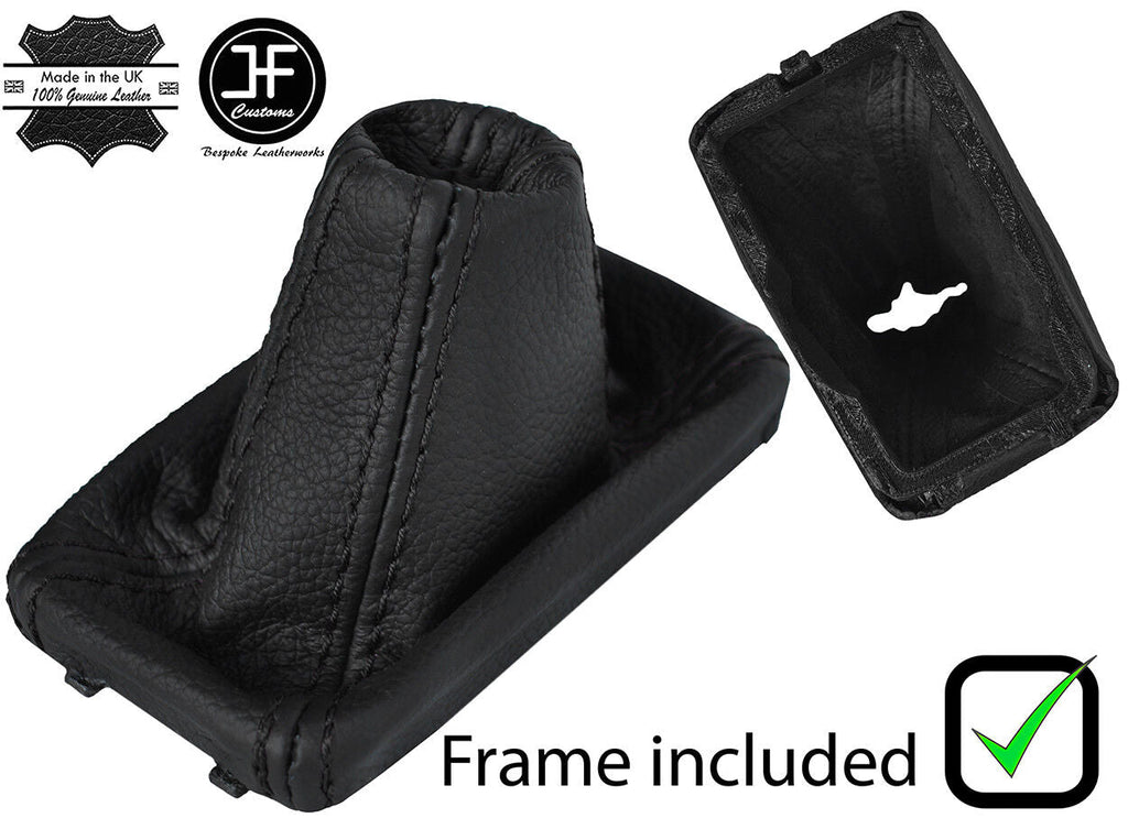 BLACK STITCH LEATHER AUTOMATIC GEAR GAITER+PLASTIC FRAME FITS VOLVO V90 16-19