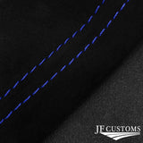 BLUE STITCHING SUEDE SKIN MANUAL GEAR GAITER FITS FIAT 500 & 500 ABARTH 07-14