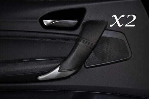 BLACK STITCH FITS BMW 1 SERIES F20 F21 10-13 2X FRONT DOOR HANDLE COVERS LEATHER