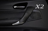 BLACK STITCH FITS BMW 1 SERIES F20 F21 10-13 2X FRONT DOOR HANDLE COVERS LEATHER