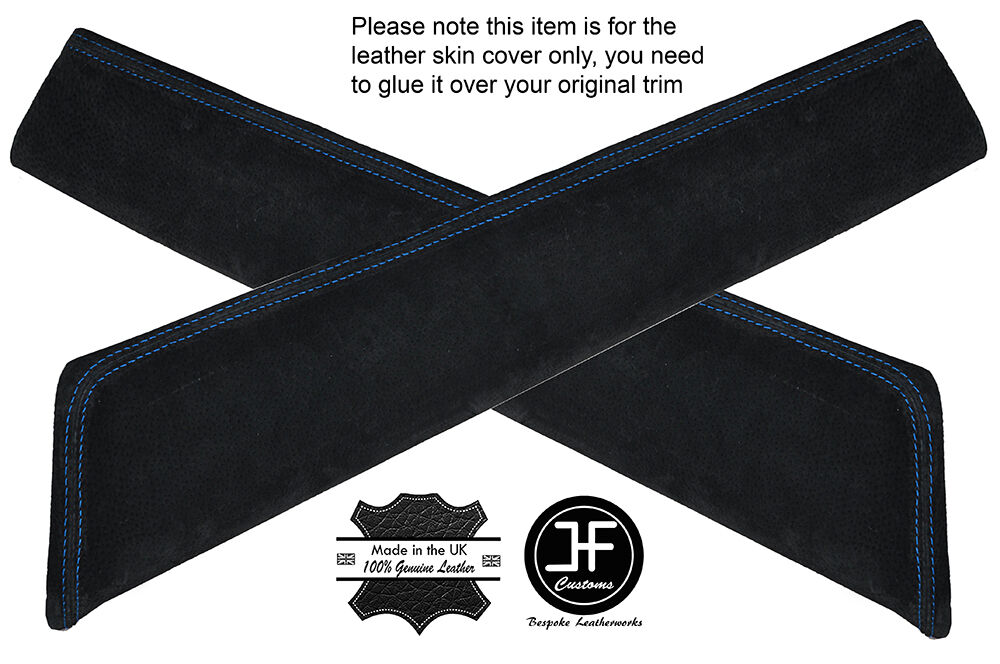 BLUE STITCH 2X UPPER DOOR CARD TRIM SUEDE COVERS FITS TOYOTA GT86 SUBARU BRZ
