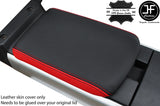 BLACK & RED  TOP GRAIN REAL LEATHER REAR ARMREST COVERS FITS MAZDA RX8 03-12