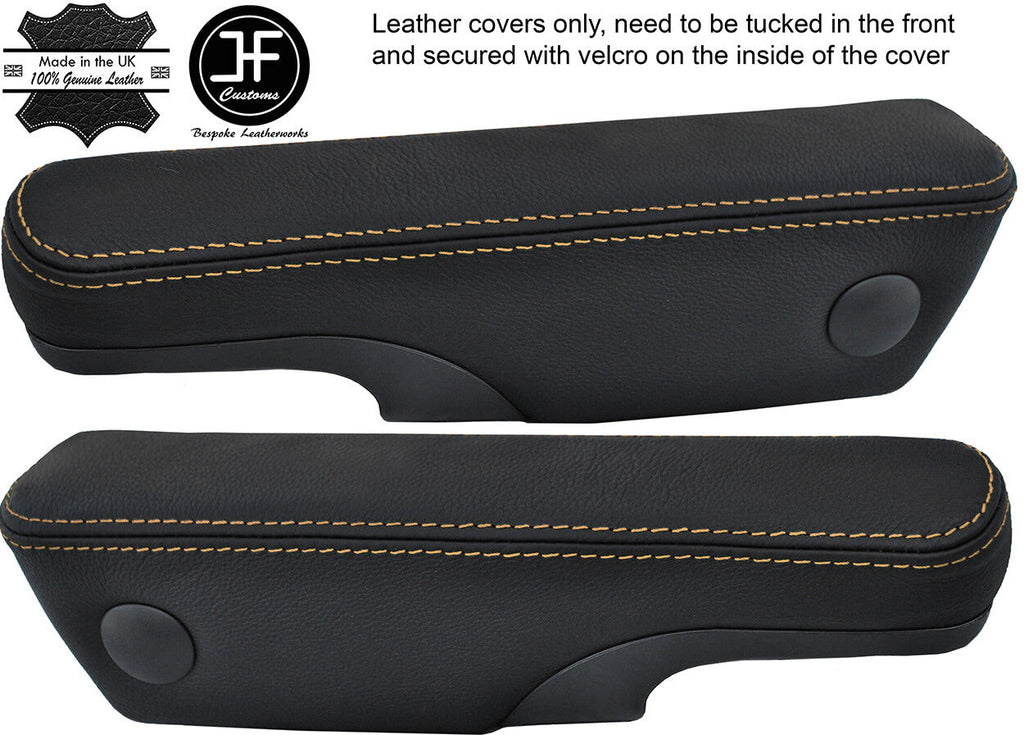 CREAM DOUBLE STITCH 2X SEAT ARMREST LEATHER COVER FOR FORD GALAXY MK1 MK2 95-06