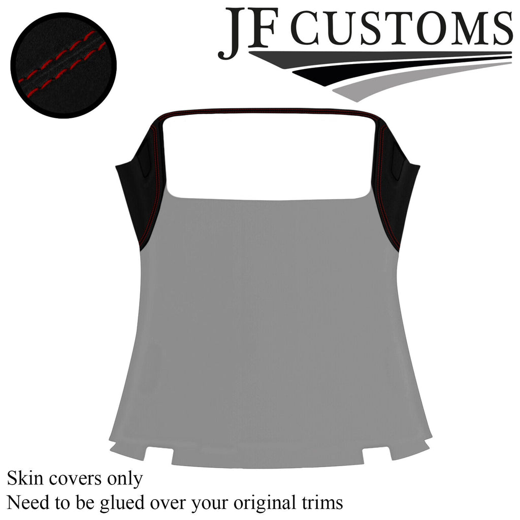 D RED STITCH SUEDE 2X C PILLAR+TRIM HARDTOP ROOF COVER FOR BMW E46 CONVERTIBLE