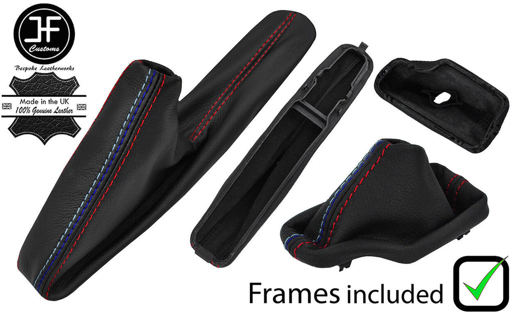 RED & TRI STITCH LEATHER AUTOMATIC GEAR & HANDBRAKE + PLASTIC FRAME FOR BMW Z3