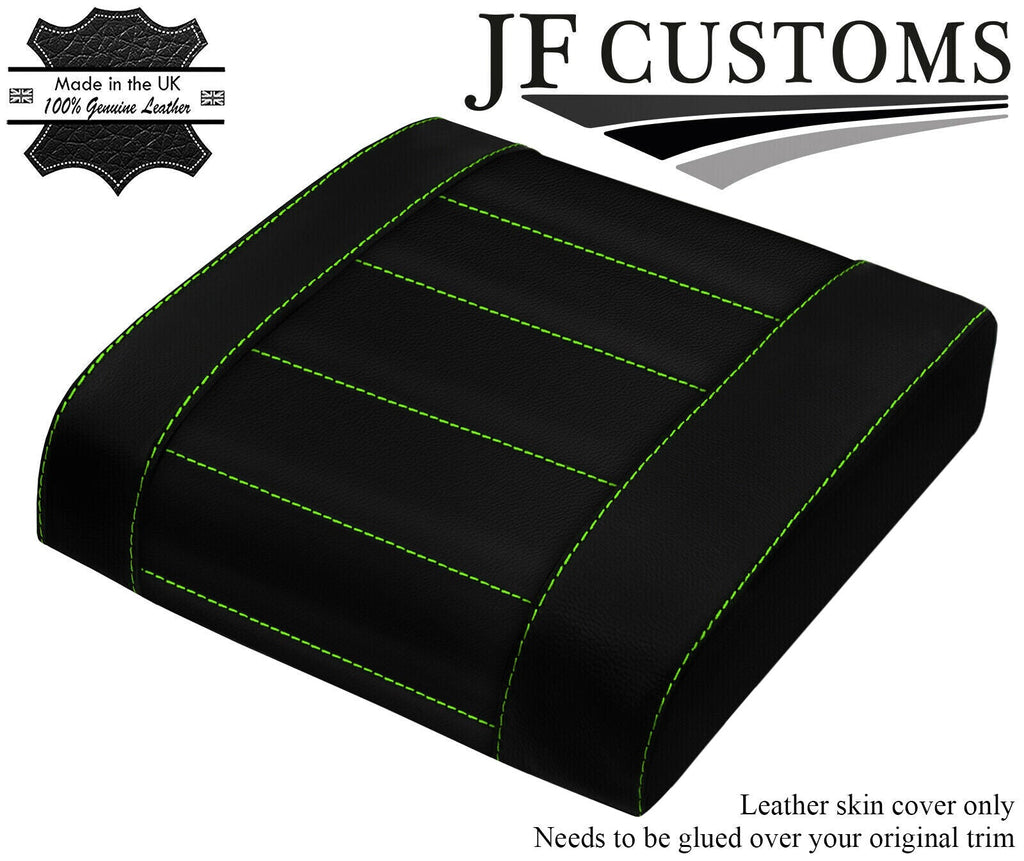 GREEN STITCH CONSOLE CUBBY BOX LID COVER FOR LAND ROVER DEFENDER 07-16 DSG4