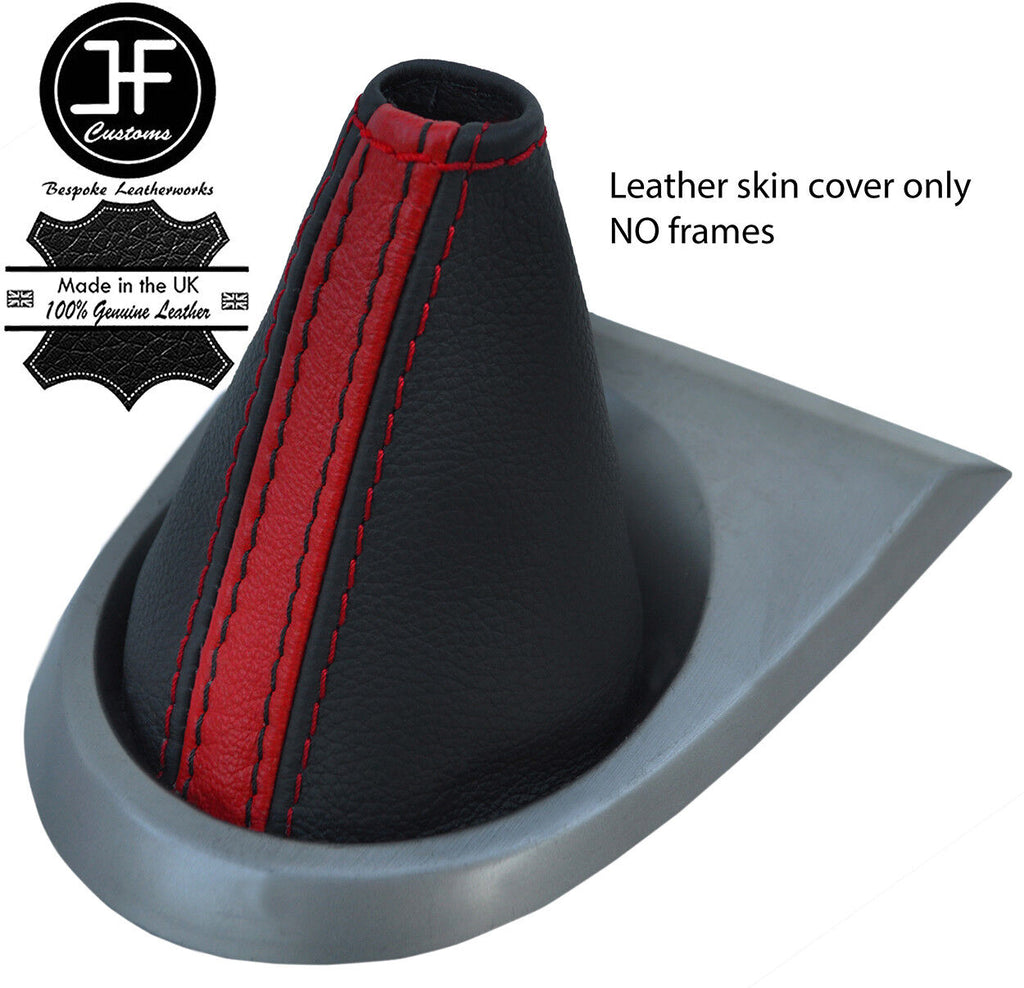 BLACK & RED STRIPE REAL LEATHER GEAR GAITER FOR HONDA CIVIC FK2 TYPE S 06-12