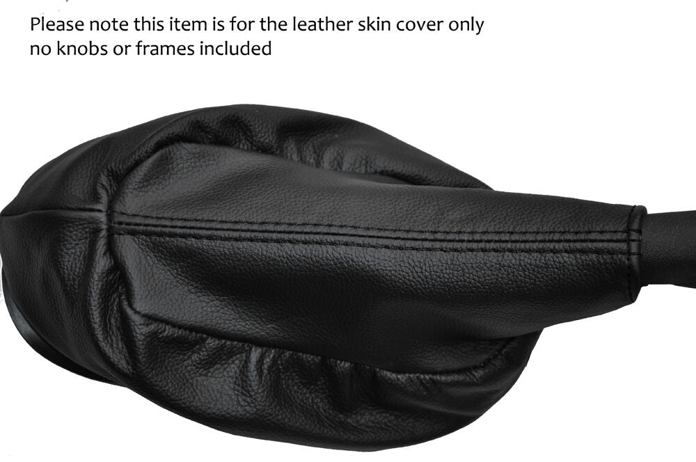 BLACK STITCH LEATHER HANDBRAKE GAITER OVER RUBBER FITS AIXAM 500 1997-2005