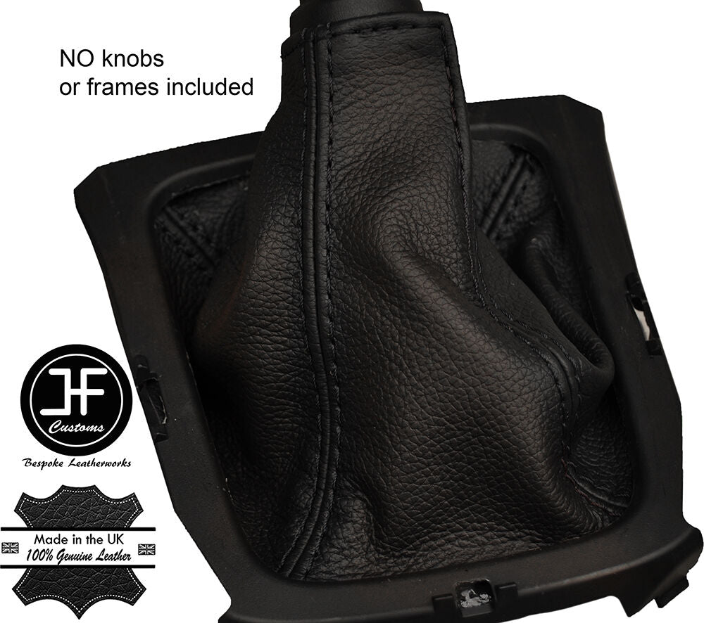 BLACK STITCHING MANUAL LEATHER GEAR GAITER FITS SUZUKI SX4 S-CROSS 2013-2017