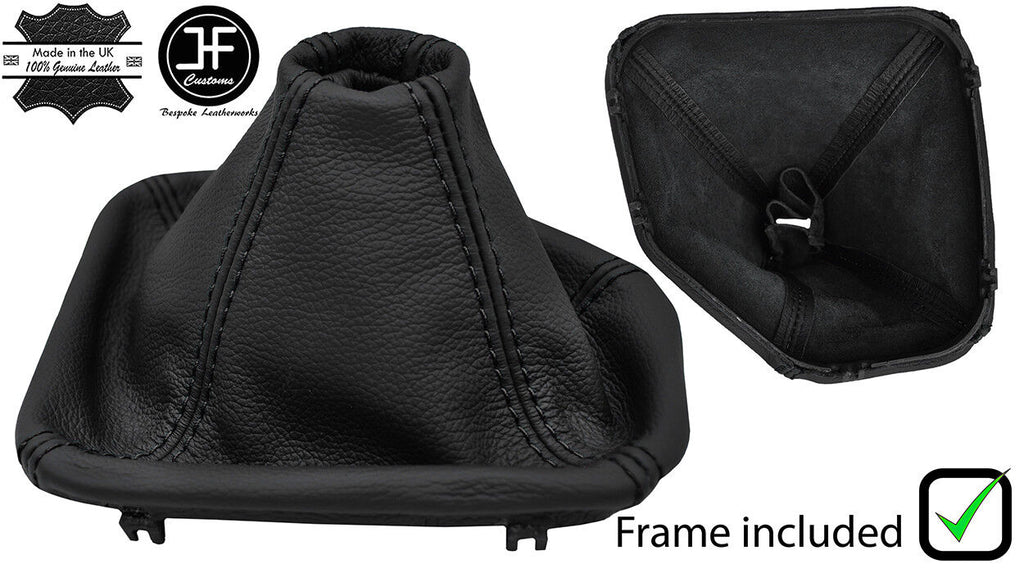 BLACK STITCH REAL LEATHER GEAR GAITER+PLASTIC FRAME FITS BMW 5 SERIES E39 95-03