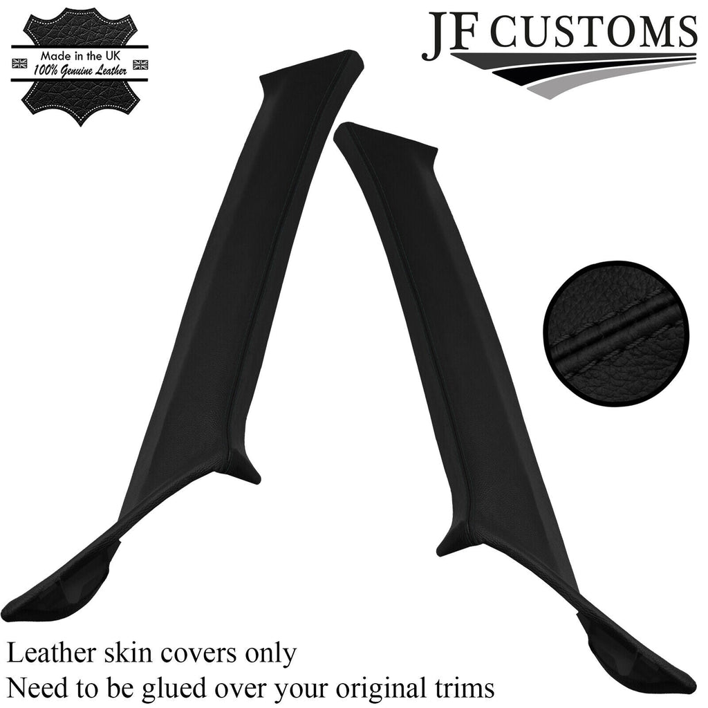 BLACK STITCH LEATHER 2X A PILLAR COVER FOR MITSUBISHI LANCER EVO 7 8 9 01-07 JF2