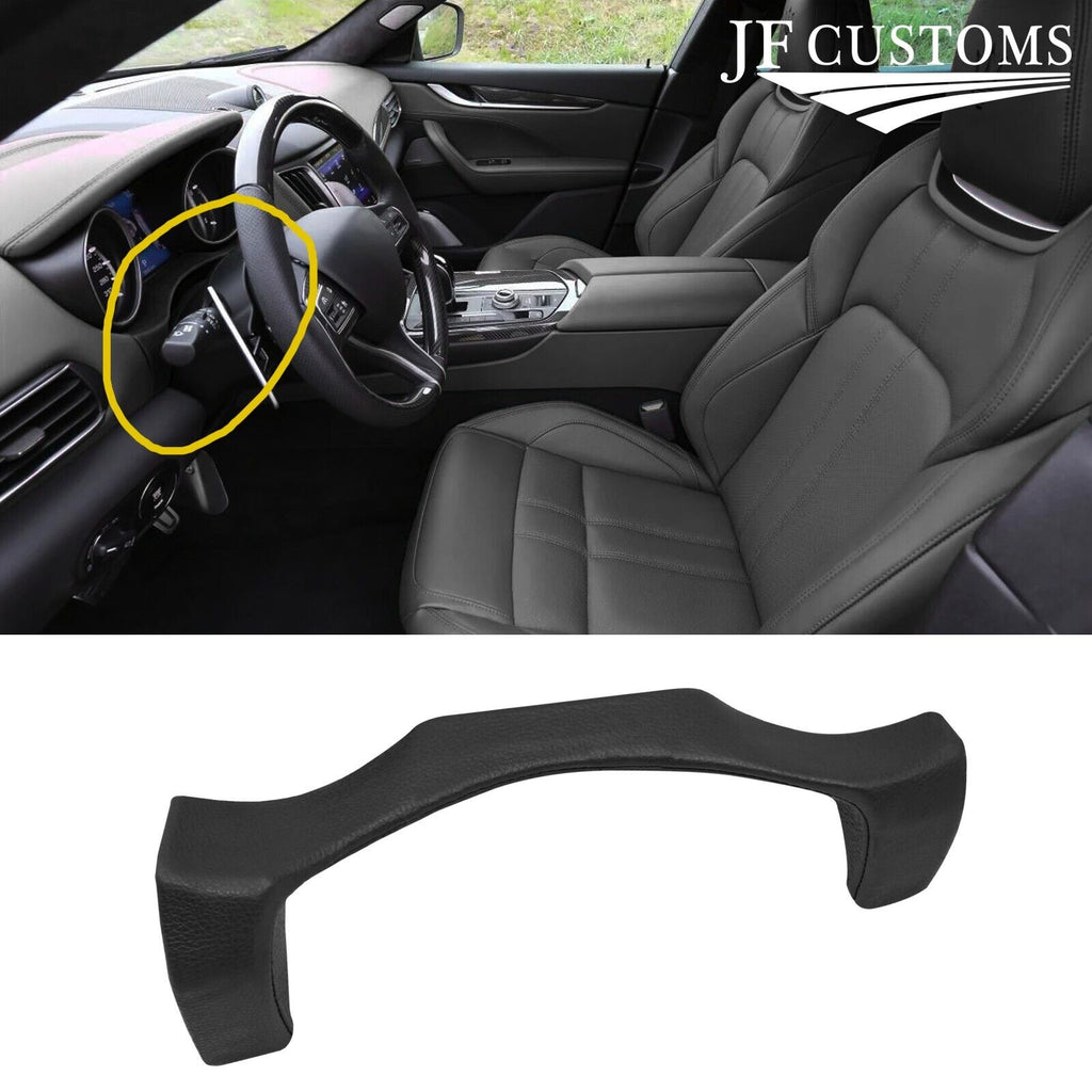 FOR MASERATI LEVANTE BLACK LEATHER COVERED UPPER STEERING COLUMN TRIM + FRAME