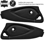 GREY STITCH 2X DOOR CARD LEATHER & CARBON VINYL COVER FOR LOTUS ELISE EXIGE S2