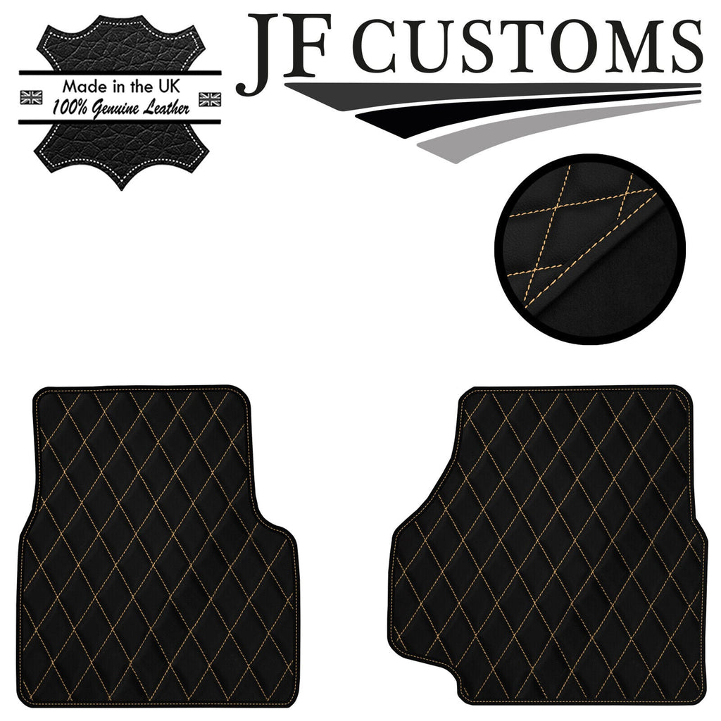 CREAM DIAMOND STITCH VINYL 2X TAILORED FLOOR MAT CARPETS FOR DEFENDER 90 110