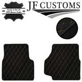 CREAM DIAMOND STITCH VINYL 2X TAILORED FLOOR MAT CARPETS FOR DEFENDER 90 110