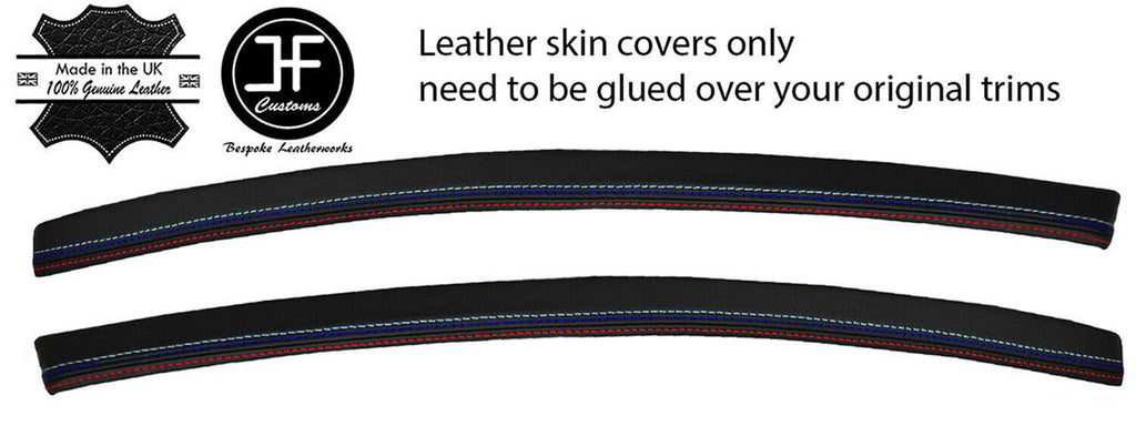 TRI STITCH 2X FRONT DOOR TRIM LEATHER COVERS FOR BMW 3 E90 SALOON 06-13
