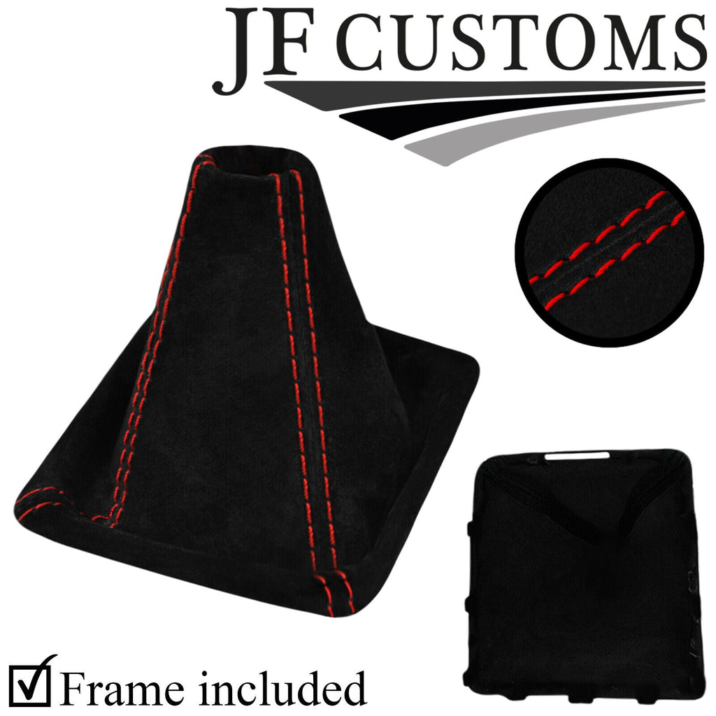 RED STITCH SUEDE GEAR GAITER + FRAME FOR SUBARU IMPREZA WRX STI 08-14 CUSTOM NEW
