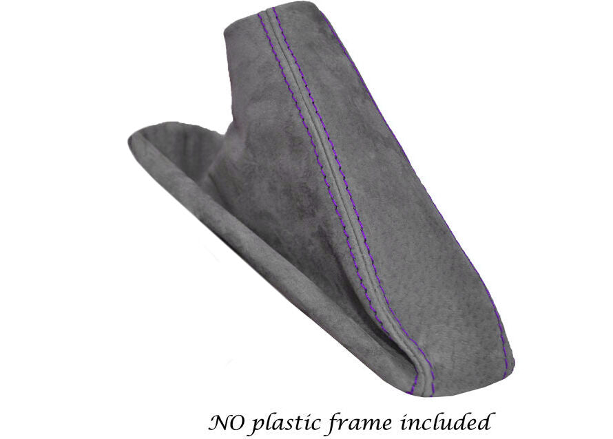PURPLE STITCH FITS BMW 3 SERIES E36 E46 HANDBRAKE GAITOR PU SUEDE GRAPHITE