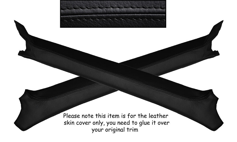 BLACK STITCH 2X A POST PILLAR LEATHER SKIN COVERS FITS TOYOTA CELICA 1986-1989
