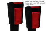 BLACK & RED 2X SEAT BELT LEATHER SKIN COVERS FITS PORSCHE 924 944 1975-1991