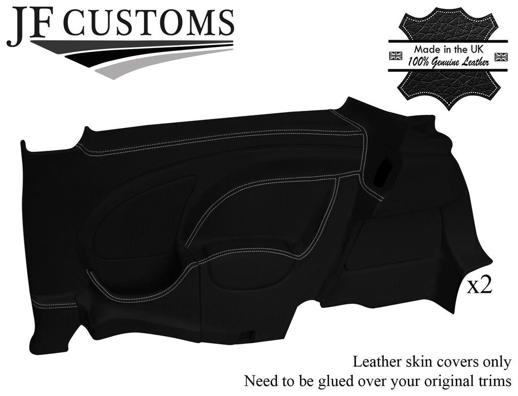 GREY STITCH LEATHER 2X REAR DOOR CARD COVERS FOR BMW MINI R50 R52 R53 01-06