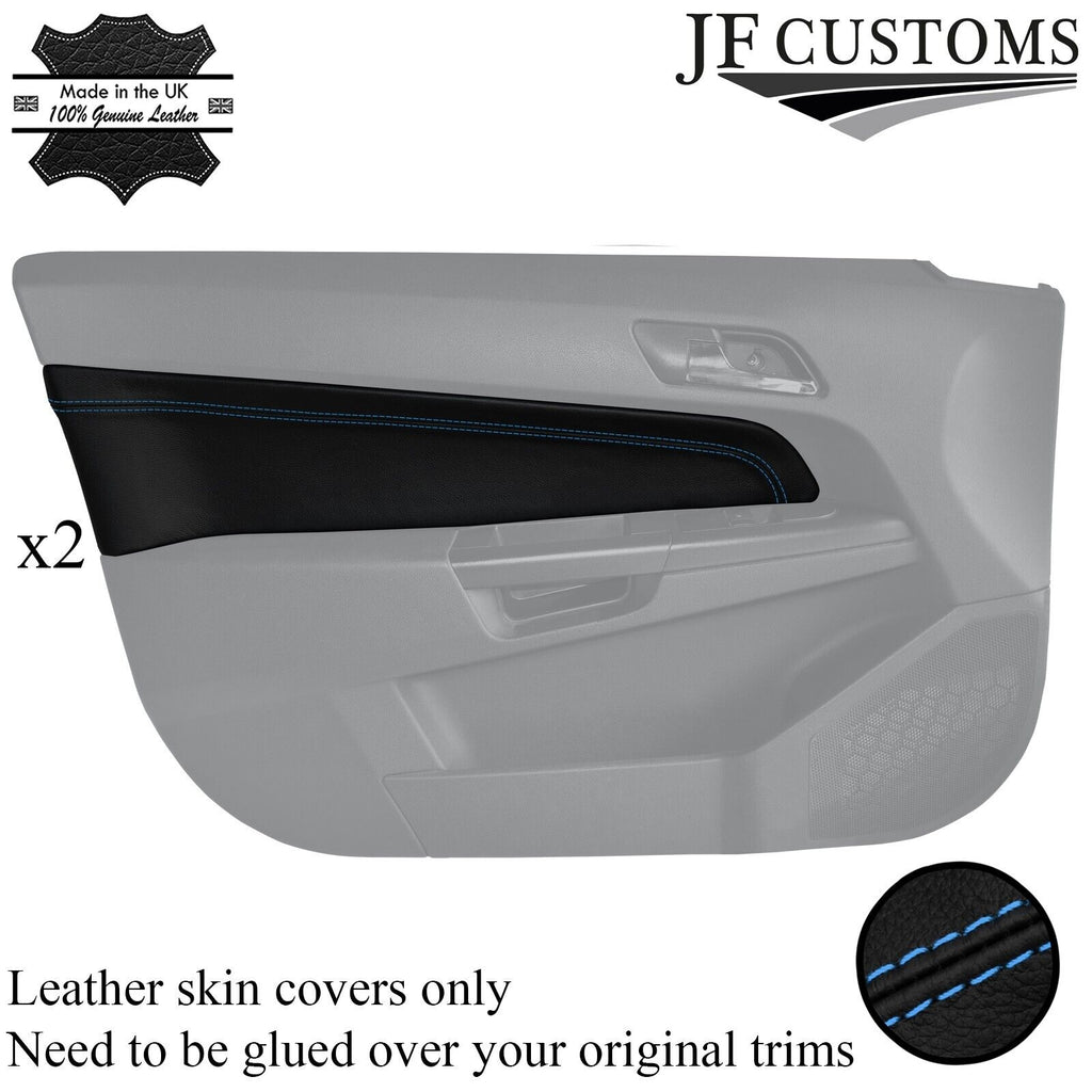 L BLUE STITCH 2X DOOR CARD TRIM LEATHER COVER FOR VAUXHALL OPEL ASTRA H MK5 3DR