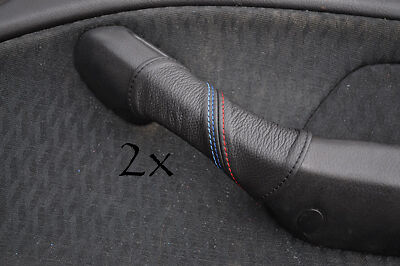 FITS BMW E46 99-05 & E36 92-98 TRI STITCHING 2X DOOR HANDLE COVERS LEATHER