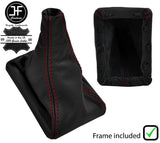 RED STITCH LEATHER MANUAL GEAR GAITER+PLASTIC FRAME FOR ROVER 800 820 825 827