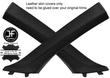 BLACK STITCH 2X A POST PILLAR LEATHER COVERS FITS BMW 3 SERIES E92 COUPE 06-13