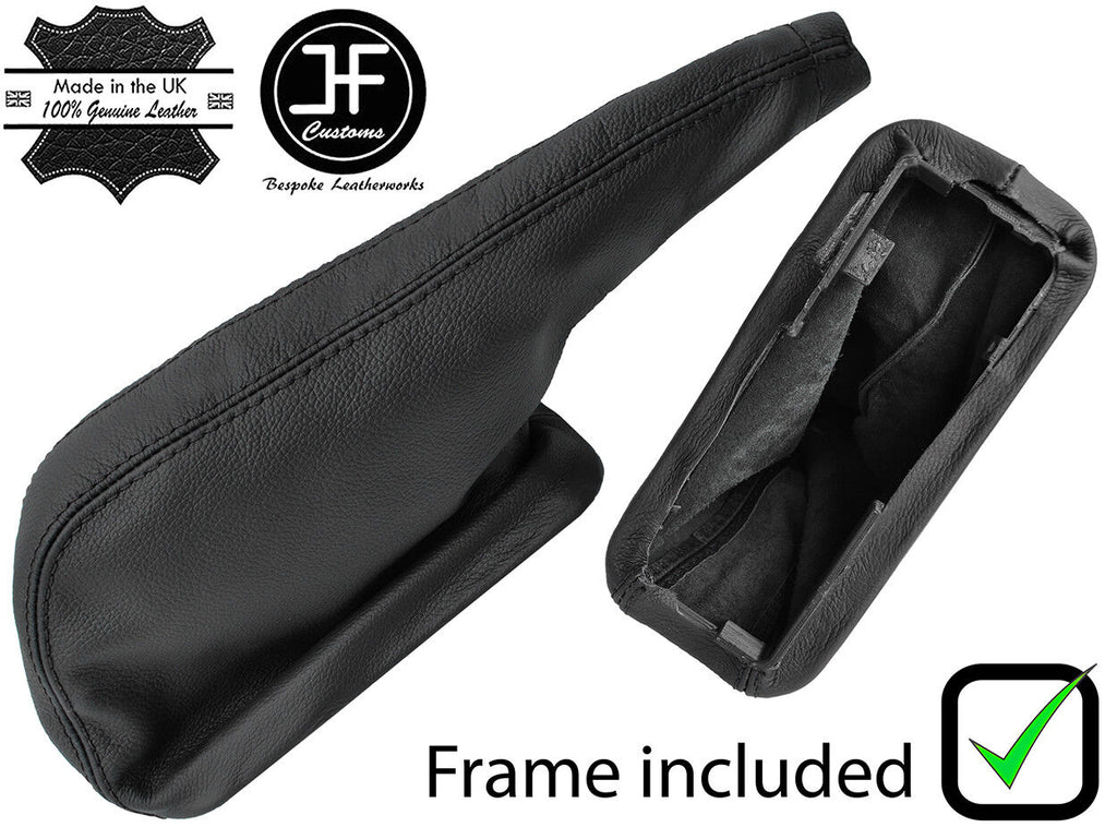 BLACK STITCH LEATHER HANDBRAKE GAITER + PLASTIC FRAME FOR VAUXHALL VIVARO 15-19