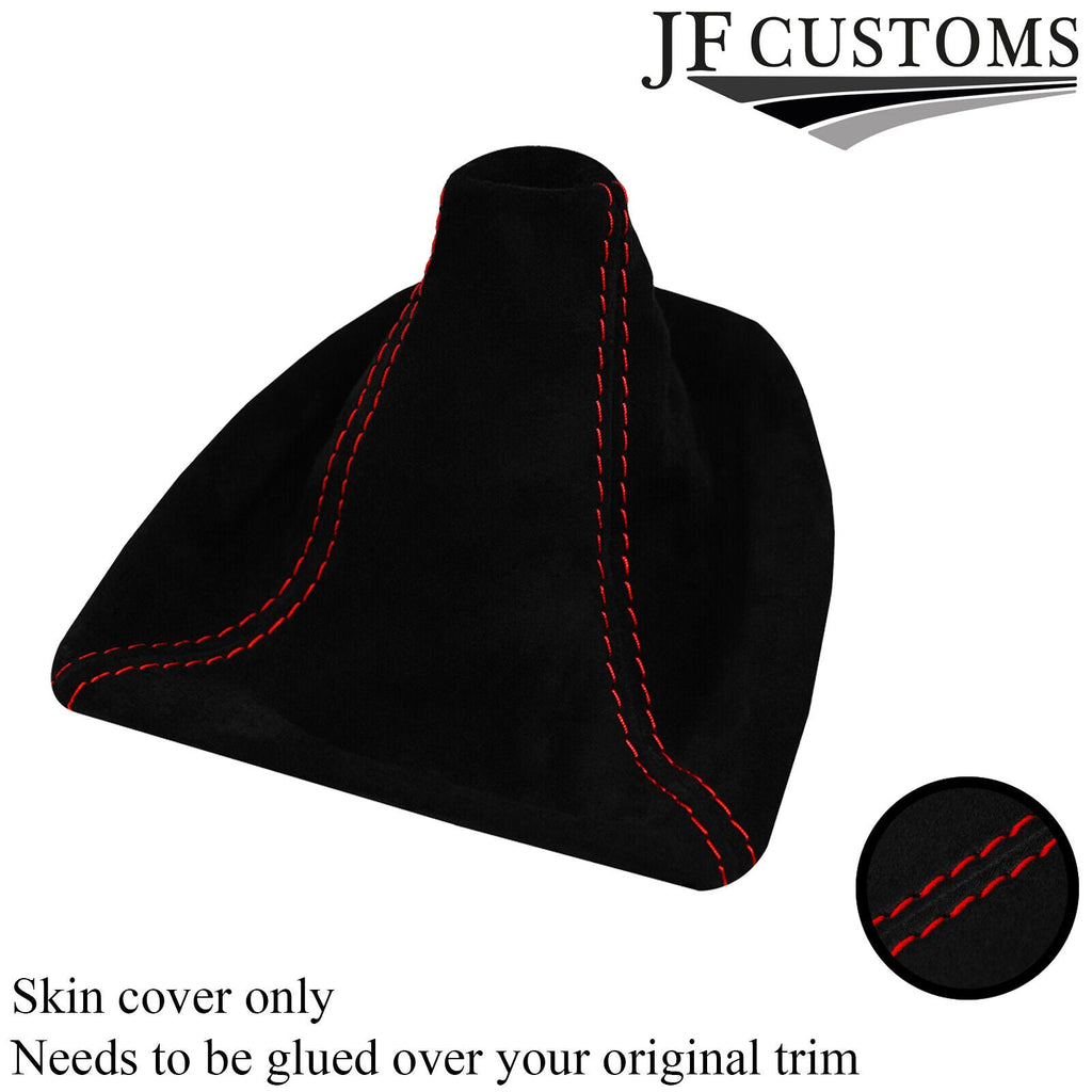 RED STITCH SUEDE MANUAL GEAR GAITER COVER FOR BMW 5 E60 E61 2003-2011 CUSTOM NEW
