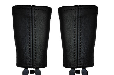 BLACK STITCHING FITS VOLVO XC90 2002-2012 2X FRONT SEAT BELT STALK COVERS