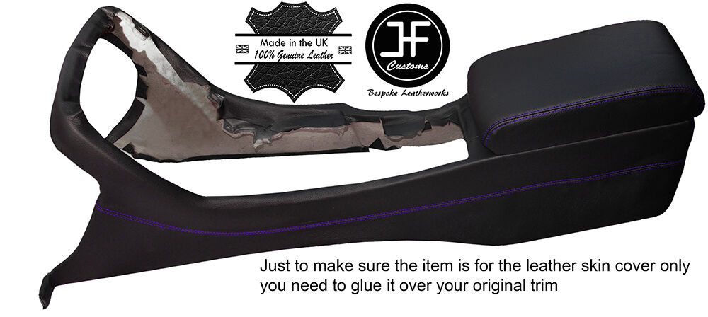 PURPLE STICH CENTRE CONSOLE & ARMREST LEATHER COVERS FITS TOYOTA LEXUS SC SOARER