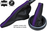 BLACK PURPLE STRIPE TOP GRAIN LEATHER GAITER SET FOR BMW MINI R50 R52 R53 01-06