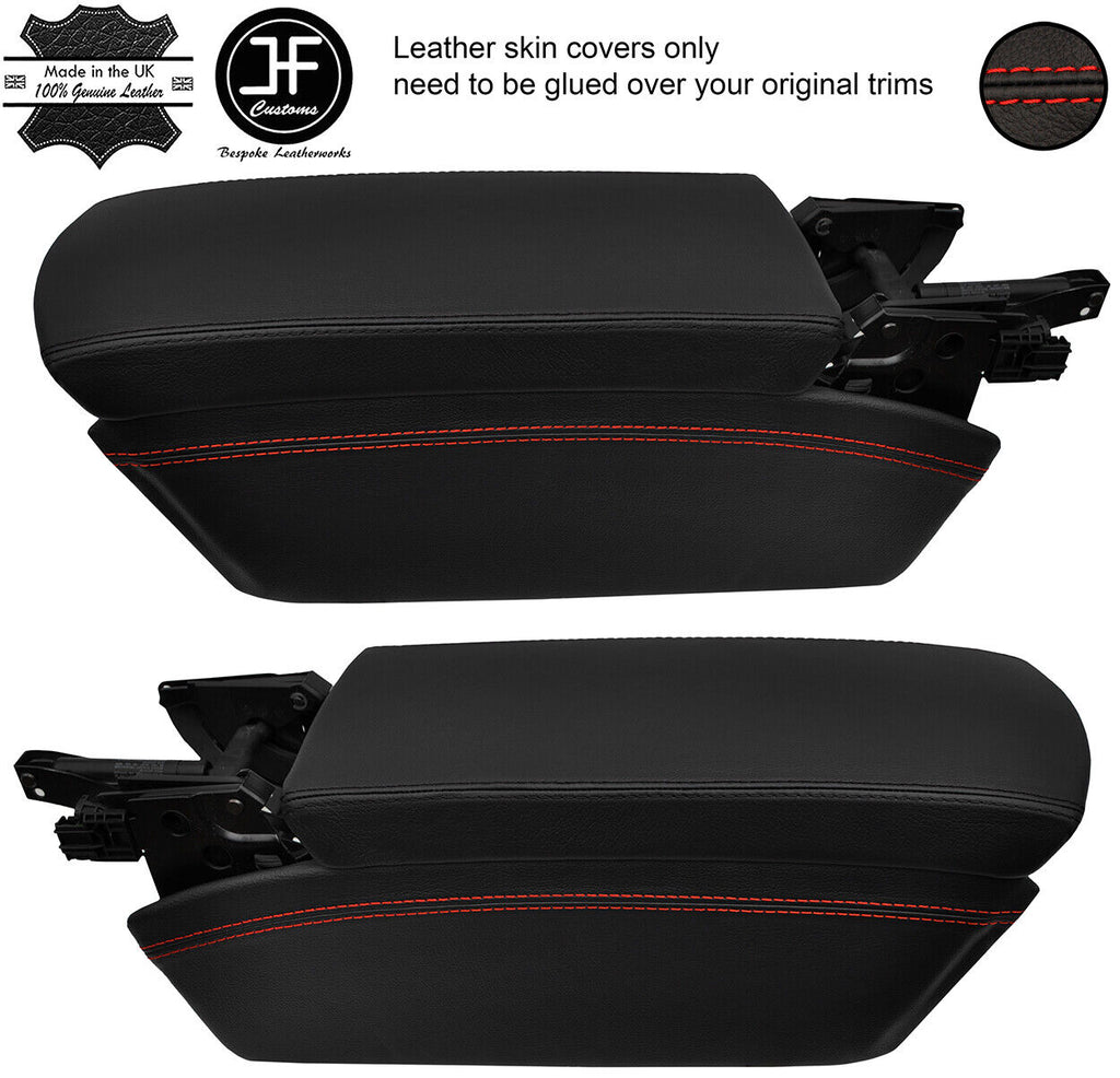RED STITCH 2X CONSOLE SIDE TRIM LEATHER COVERS FOR MERCEDES SL R230 02-11