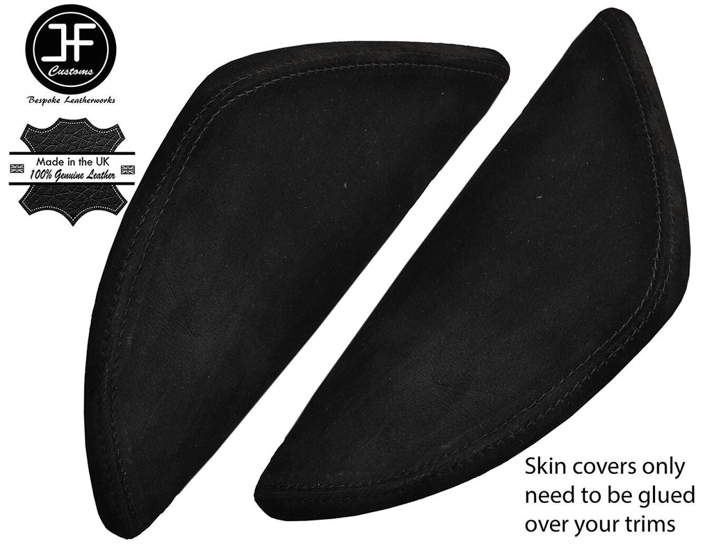 BLACK STITCH 2X DASH END SIDE TRIM SUEDE COVERS FITS VW T5 TRANSPORTER 03-11