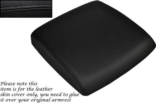 BLACK STITCHING FITS NISSAN PATROL Y61 98-13 LEATHER ARMREST SKIN COVER ONLY