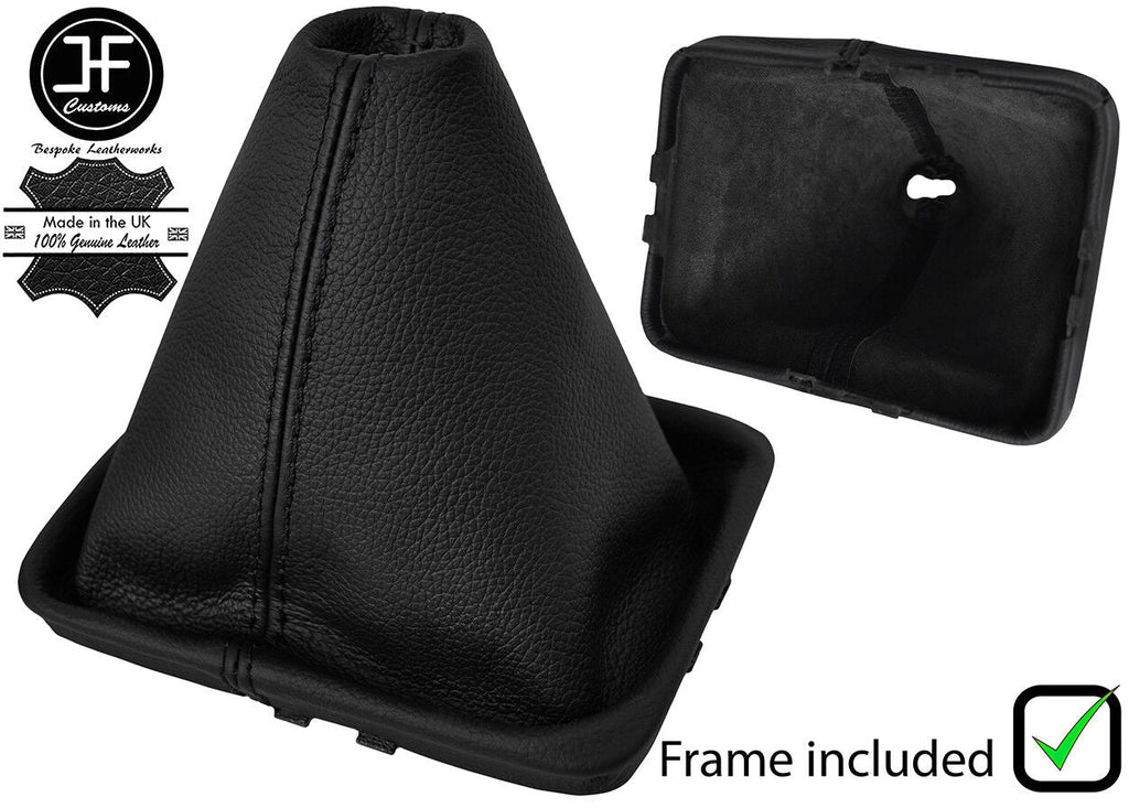 BLACK STITCH LEATHER MANUAL GAITER GAITER+PLASTIC FRAME FOR VW TOUAREG 02-11