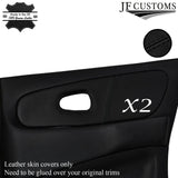 BLACK STITCH 2X REAR LEATHER DOOR CARD COVERS FITS MITSUBISHI EVO 1 2 3 I II III