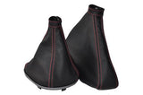 red stitch FITS ALFA ROMEO 159 2005-2011 LEATHER GEAR & HANDBRAKE GAITERS