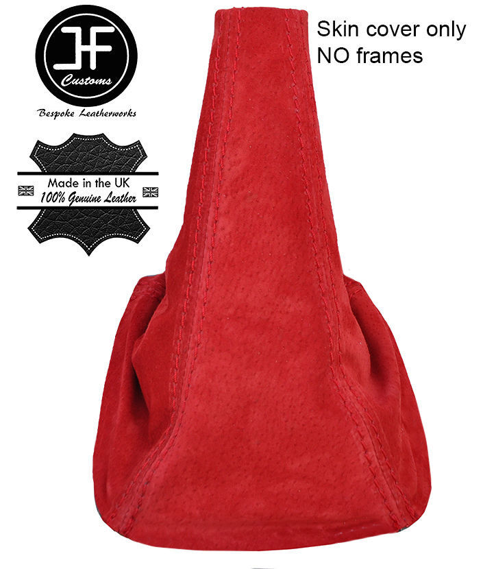 RED REAL SUEDE FITS MITSUBISHI LANCER COLT MIRAGE 96-03 GEAR GAITER CUSTOM NEW